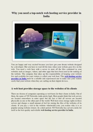 web hosting service provider in India