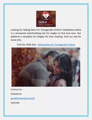 Dating Sites for Transgender Online | Globallove.online