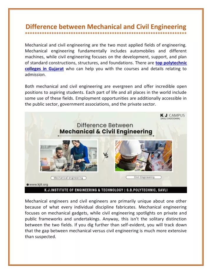 difference between mechanical and civil