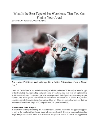 what is the best type of pet warehouse that
