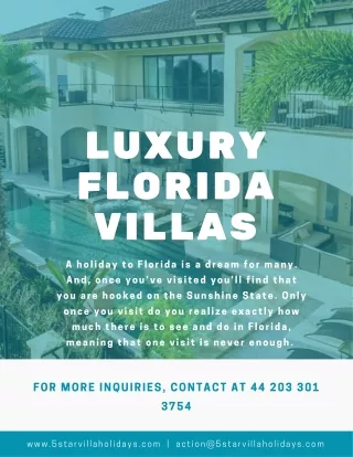 Luxury Florida Villas | 5 Star Villa Holidays