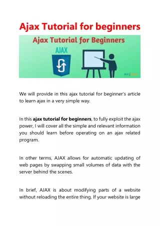 ajax tutorial for beginners