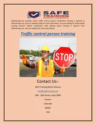 safetraining com provides online traffic control