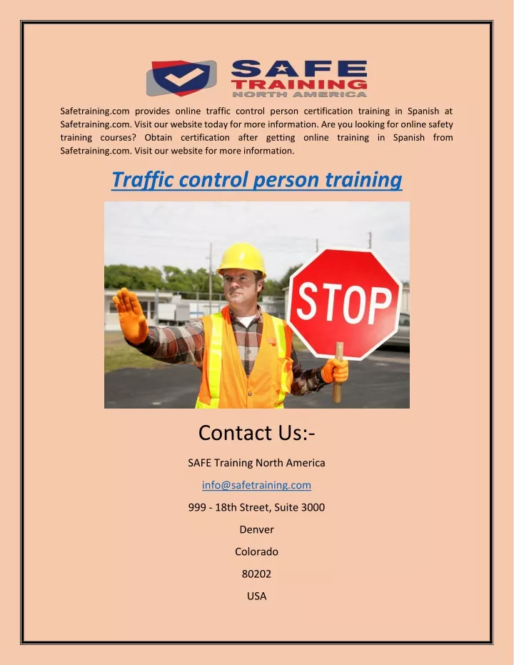 safetraining com provides online traffic control