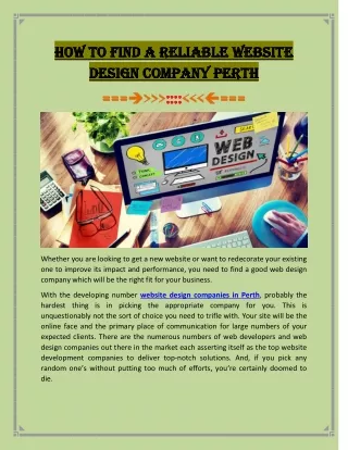 How to Find a Reliable Website Design Company Perth