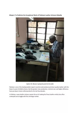 miajee s to publicize the exceptional work