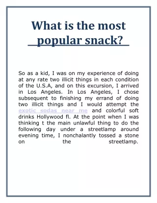 what is the most popular snack