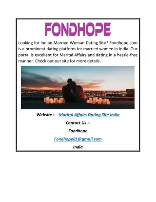 Marital Affairs Dating Site India | Fondhope.com