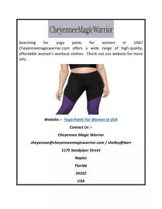 Yoga Pants For Women in USA | Cheyenneemagicwarrior.com