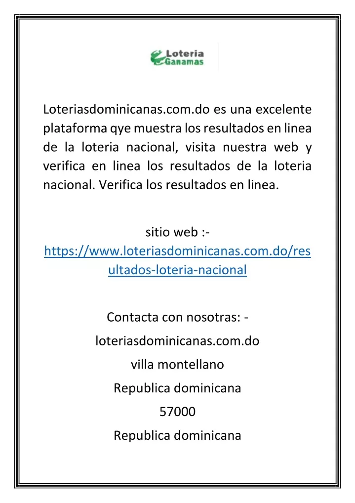 loteriasdominicanas com do es una excelente