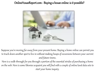 OnlineHouseReport.com - Buying a house online: is it possible?