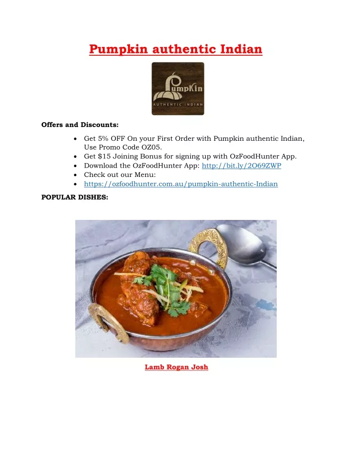 pumpkin authentic indian