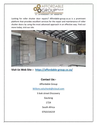 Shutter Doors | Affordable-group.co.za