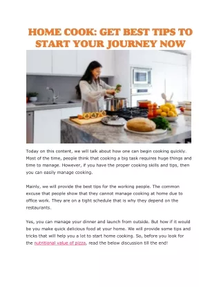 home cook get best tips to start your journey now