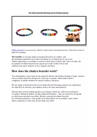 The Chakra Bracelet Meaning and its Healing Capacity