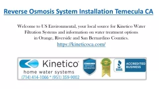 Reverse Osmosis System Installation Temecula CA