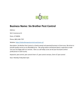 Six Brother Pest Control