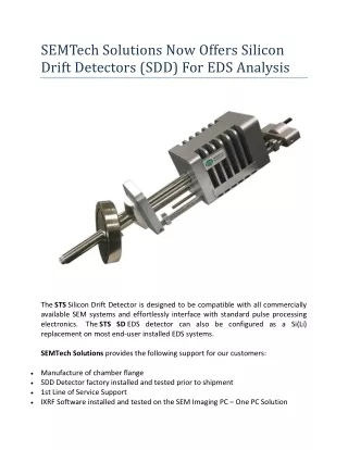 SEMTech Solutions Now Offers Silicon Drift Detectors (SDD) For EDS Analysis-converted