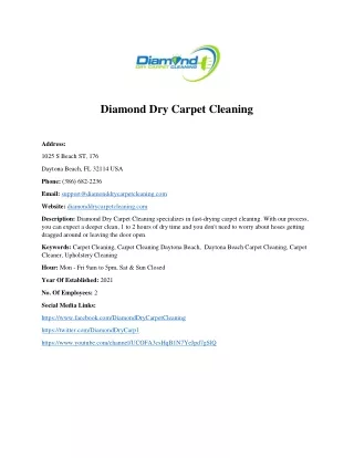 Diamond Dry Carpet Cleaning