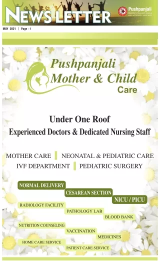 News Letter of May 2021 of Pushpanjali Hospital, Agra