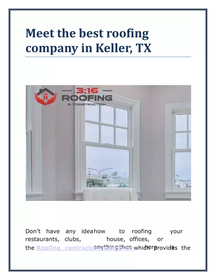 meet the best roofing company in keller tx
