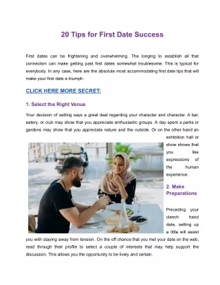 20  Tips for First Date Success