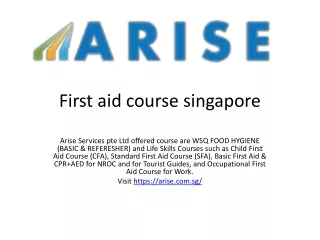 arise.com.sg - first aid course singapore, child first aid course singapore, wsq course singapore, bcls refresher course