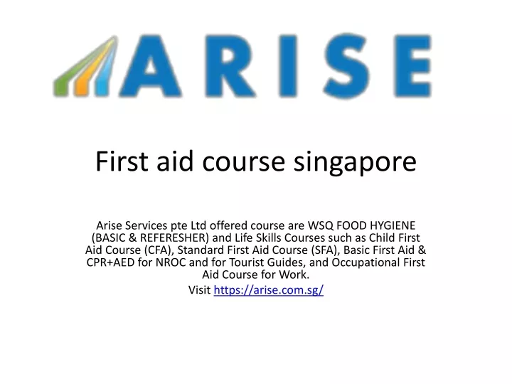 first aid course singapore