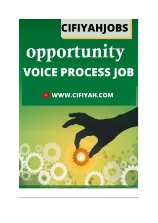 home based voice process job