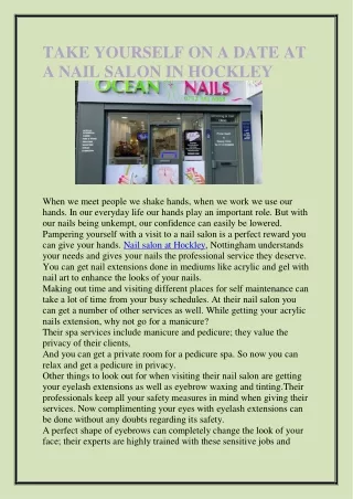 take yourself on a date at a nail salon in hockley