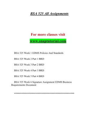 bsa 525 all assignments