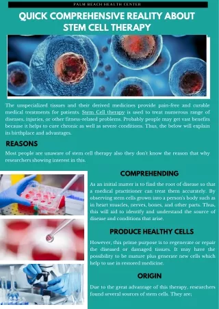 Quick Comprehensive Reality About Stem Cell Therapy