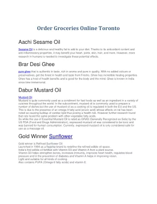 Order Groceries Online Toronto