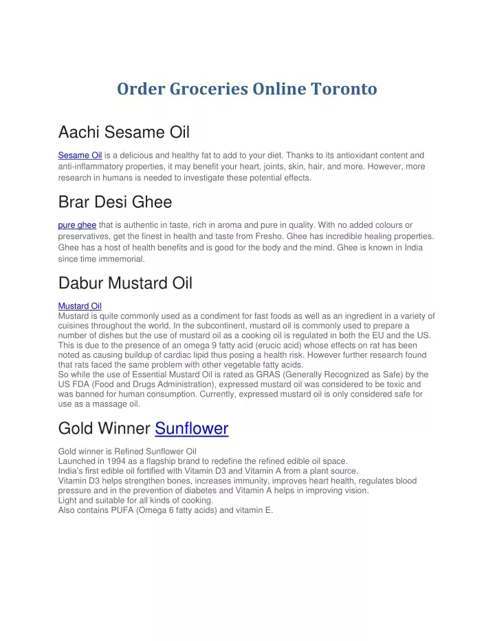 order groceries online toronto