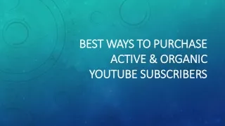 Best Ways to PURCHASE Active & Organic YouTube