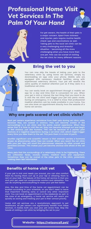 Professional Home Vet Services In The Palm Of Your Hand