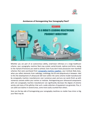 assistances of homogenizing your sonography fleet
