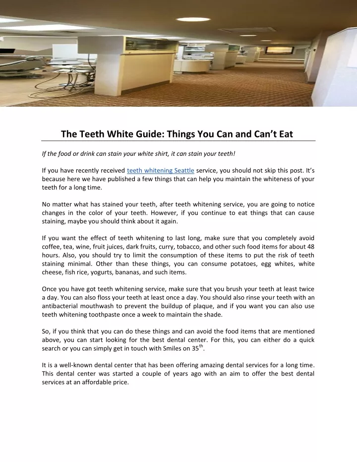 the teeth white guide things you can and can t eat