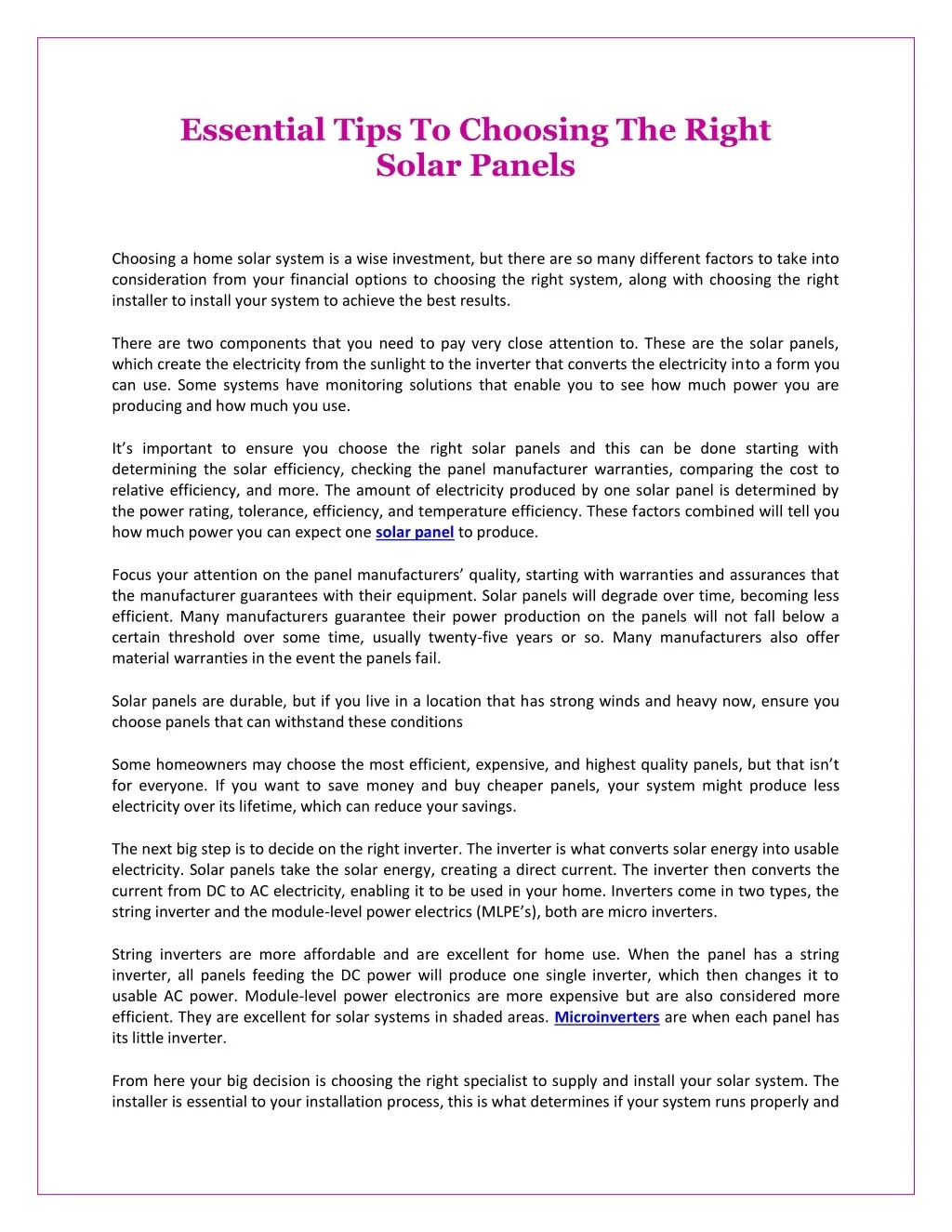 PPT - Essential Tips To Choosing The Right Solar Panels PowerPoint ...