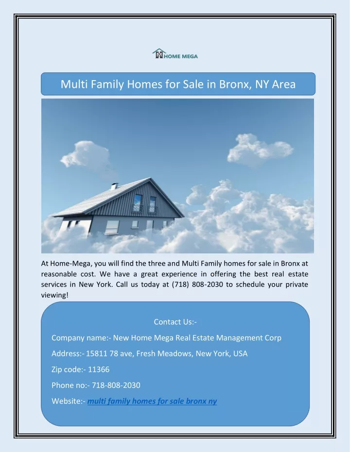 multi family homes for sale in bronx ny area