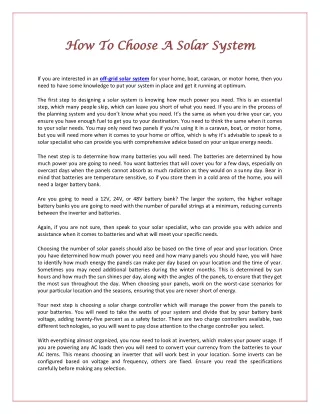 how to choose a solar how to choose a solar system