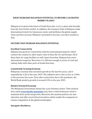 WHAT INCREASES MALAYSIA’S POTENTIAL TO BECOME A LUCRATIVE MARKET IN ASIA_.docx