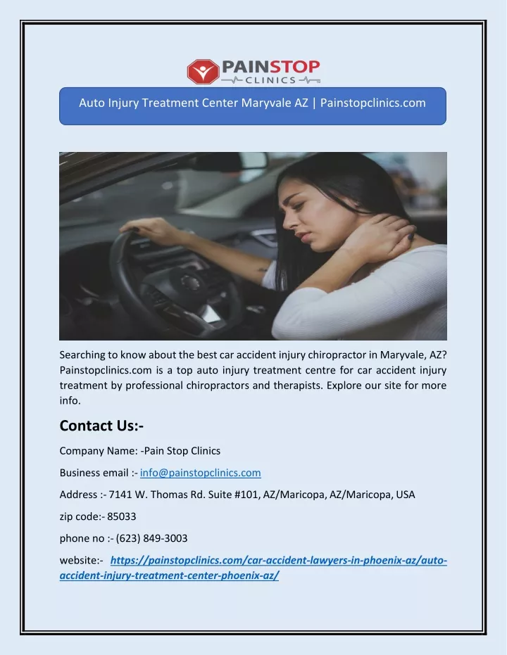 auto injury treatment center maryvale