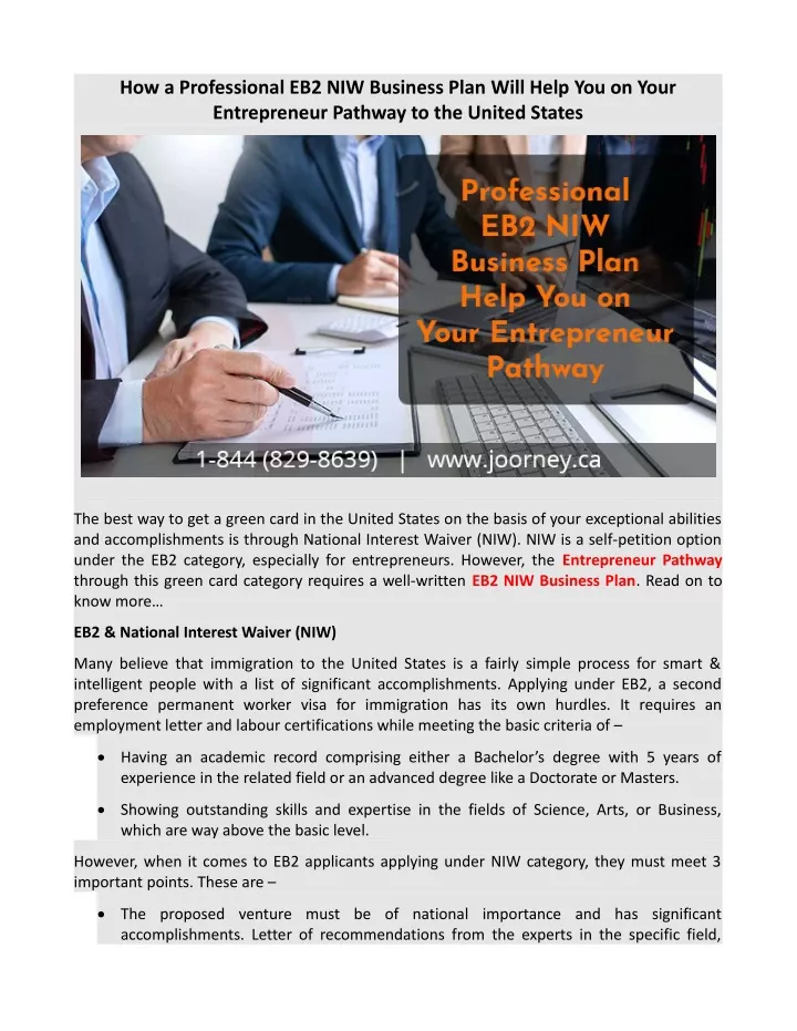 how a professional eb2 niw business plan will