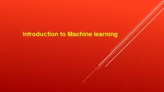 introduction to machine learning