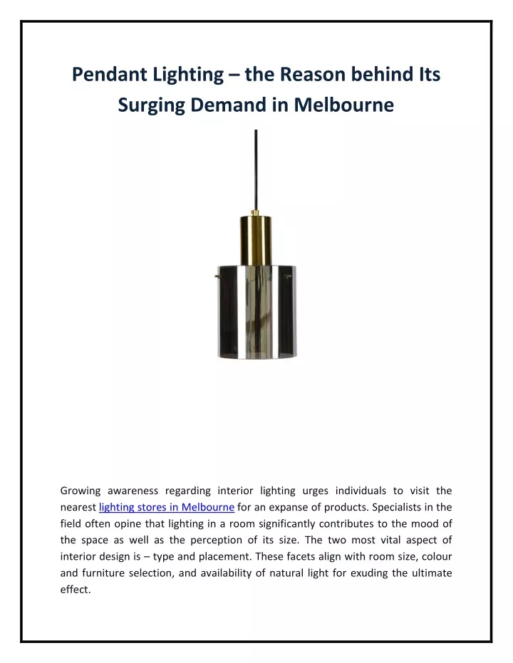 pendant lighting the reason behind its surging