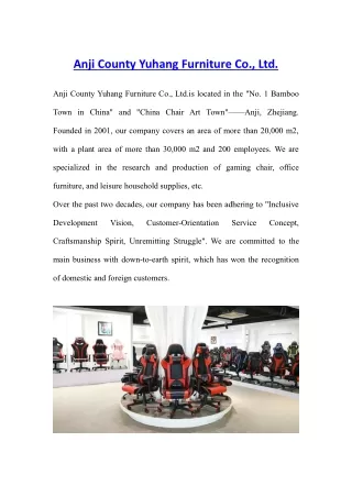 Anji County Yuhang Furniture Co., Ltd.