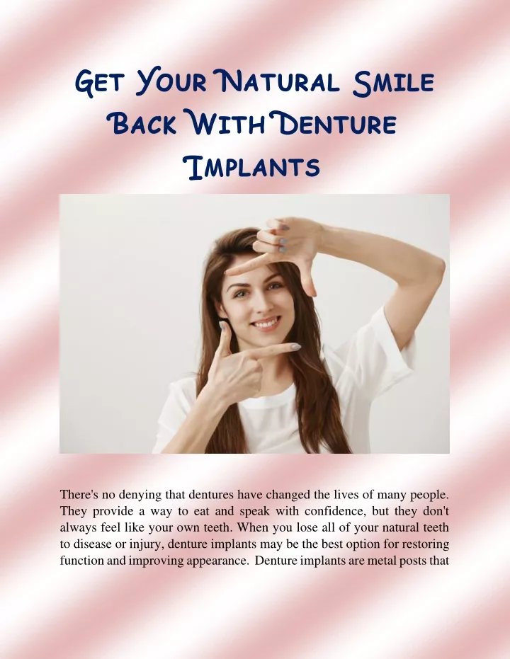 get your natural smile back with denture implants