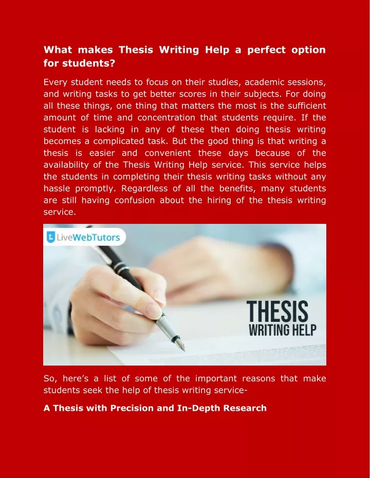 what makes thesis writing help a perfect option