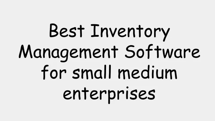 best inventory management software for small